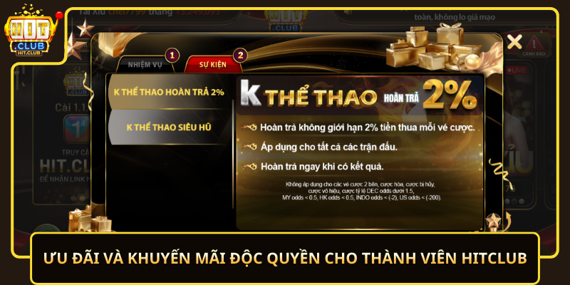 Uu Dai Va Khuyen Mai Doc Quyen Cho Thanh Vien Hitclub